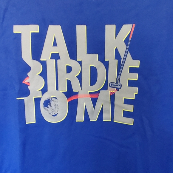 GrandSlam Performance Talk Birdie To Me Men's Golf Shirt Size Large Blue - Picture 2 of 6